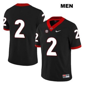 Men's Georgia Bulldogs NCAA #2 D'Wan Mathis Nike Stitched Black Legend Authentic No Name College Football Jersey FPW6454LO